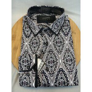 Coogi Luxe Button Up Large Mens Long Sleeve Flip Cuff Multicolor